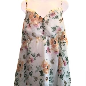Torrid Butterfly Floral Layered Babydoll Blouse Top Size 4